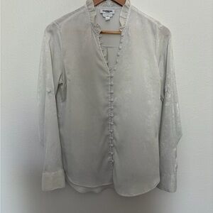 Express Silver-Tone Portofino Button Front Blouse